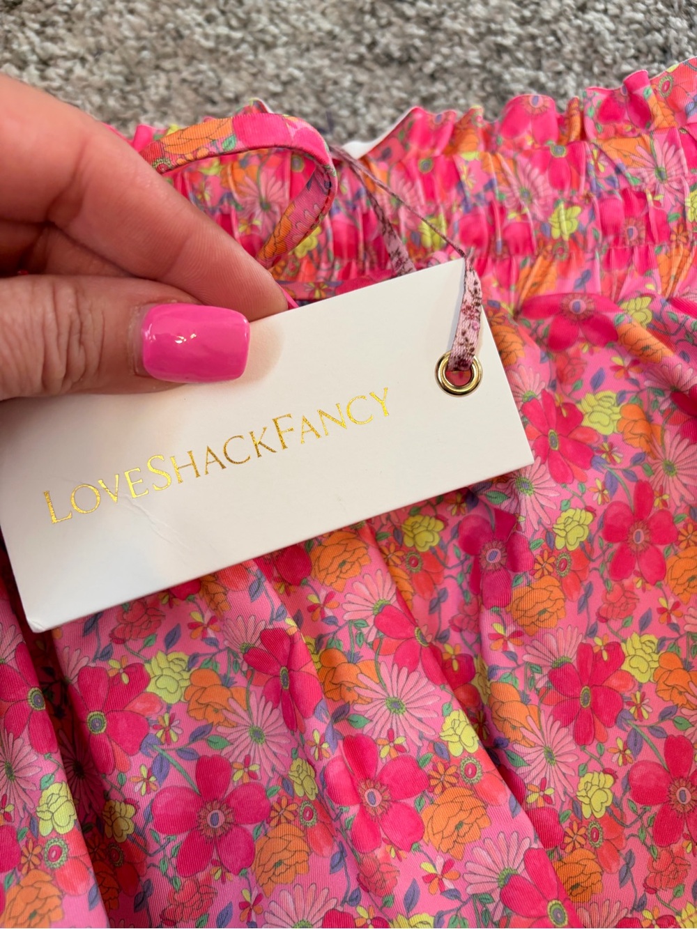LoveShackFancy Citrine Floral Ruffle Mini Skirt Cruise Coquette Vacation L NWT - Picture 6 of 6